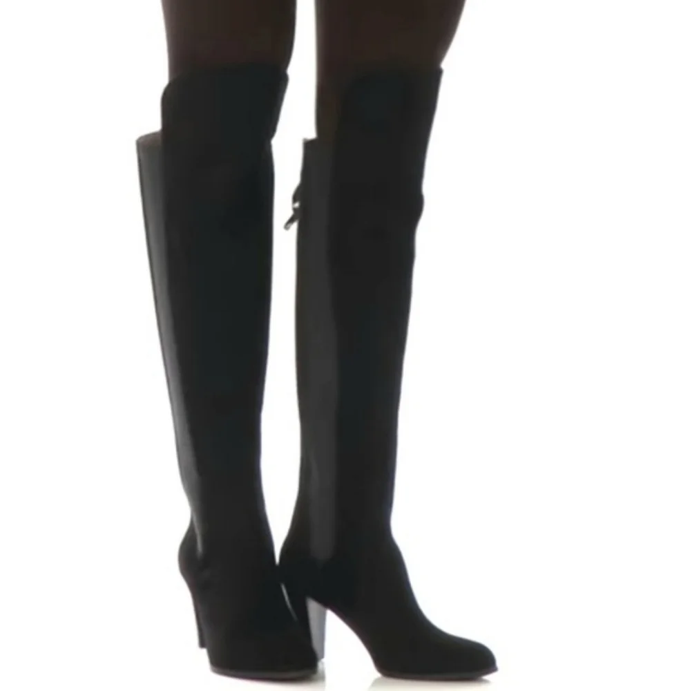Sexy Black Leather OTK Boots by Adrienne Vittadini
